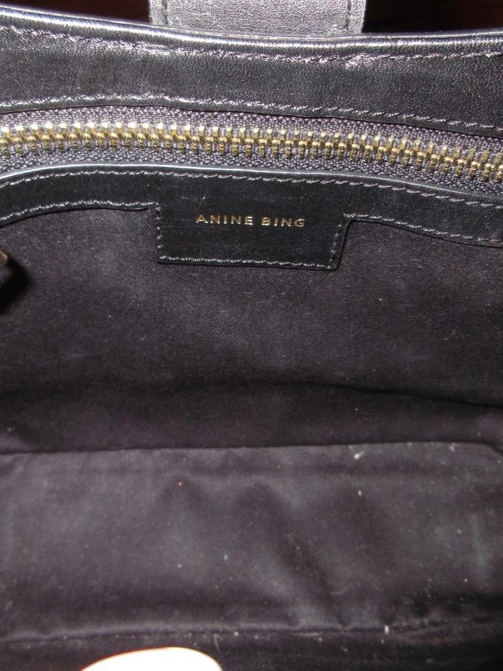 ANINE BING Cleo Black Leather Shoulder Bag Gold Hardware - Picture 4 of 4